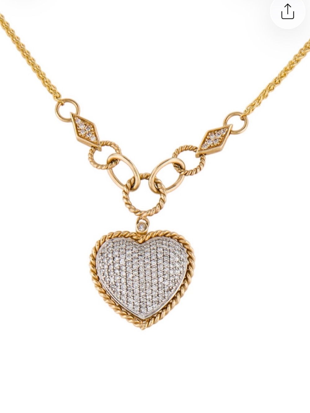 Effy 14K Diamond Pave Heart Pendant Necklace/w tags